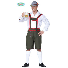 Fiestas Guirca Oktoberfest Tiroler Lederhose groen kort