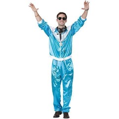 PartyLine Retro joggingpak blauw/wit 90's