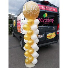 Ballonzuil met topballon 50 jaar goud