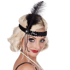 Jaren 20 Charleston hoofdband Flapper zwart
