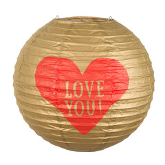 Papieren lampion Love met draadstalen frame (25 cm)