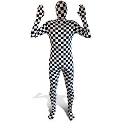 Funny Fashion Morphsuit Check zwart/wit