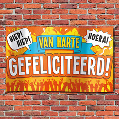 Gevelvlag 'Van Harte Gefeliciteerd!' 90x150cm