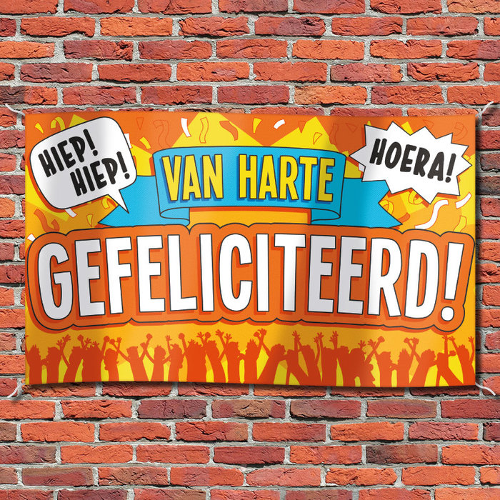 Gevelvlag 'Van Harte Gefeliciteerd!' 90x150cm