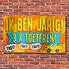 Gevelvlag 'Ik ben jarig! 3x toeteren!' 90x150cm