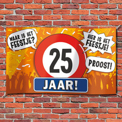 Gevelvlag '25 jaar' 90x150cm