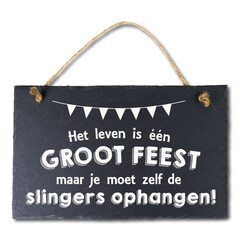 Leisteen 'Het leven is één groot feest,...'