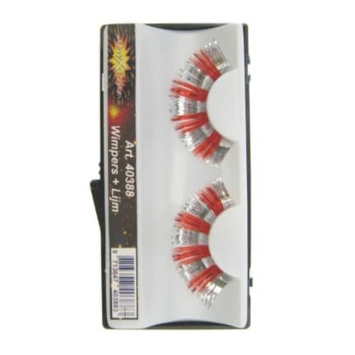 Wimpers lametta rood/zilver