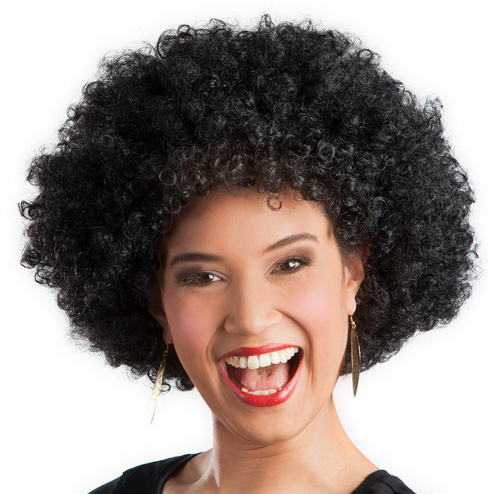Afro pruik oversize zwart DOOS 194
