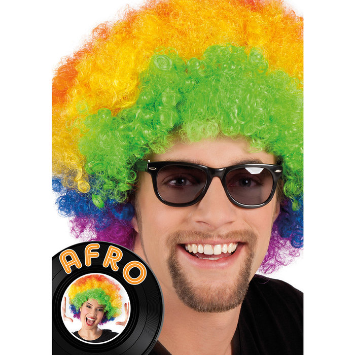 Pruik oversized Afro multi DOOS 259