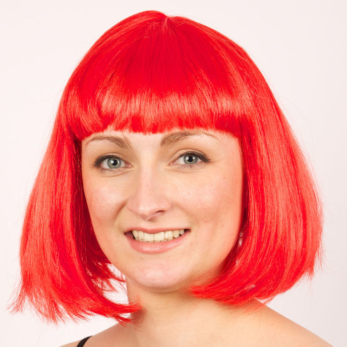 Pruik boblijn rood DOOS 361