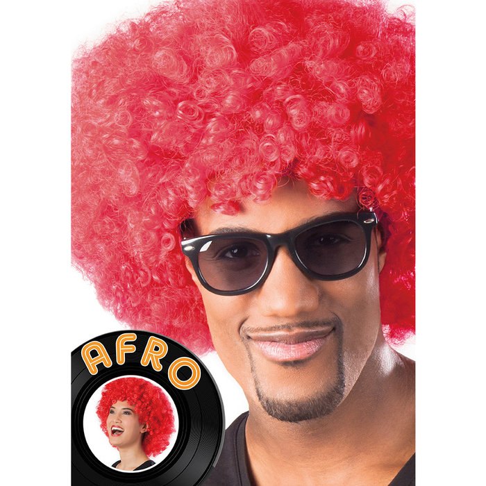 Pruik oversized Afro rood DOOS 261