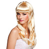 Pruik 'Chique' lang met pony Blond DOOS 274