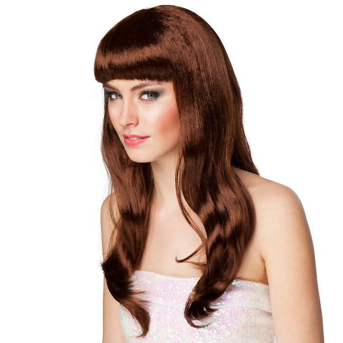 Pruik 'Chique' chocoladebruin DOOS 342