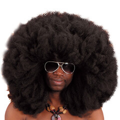 Pruik afro zwart DOOS 145