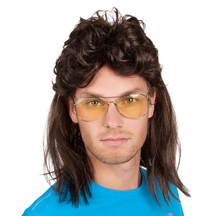 Pruik 'Larry' met matje bruin