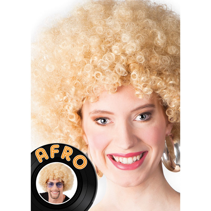 Pruik Afro blond DOOS 200