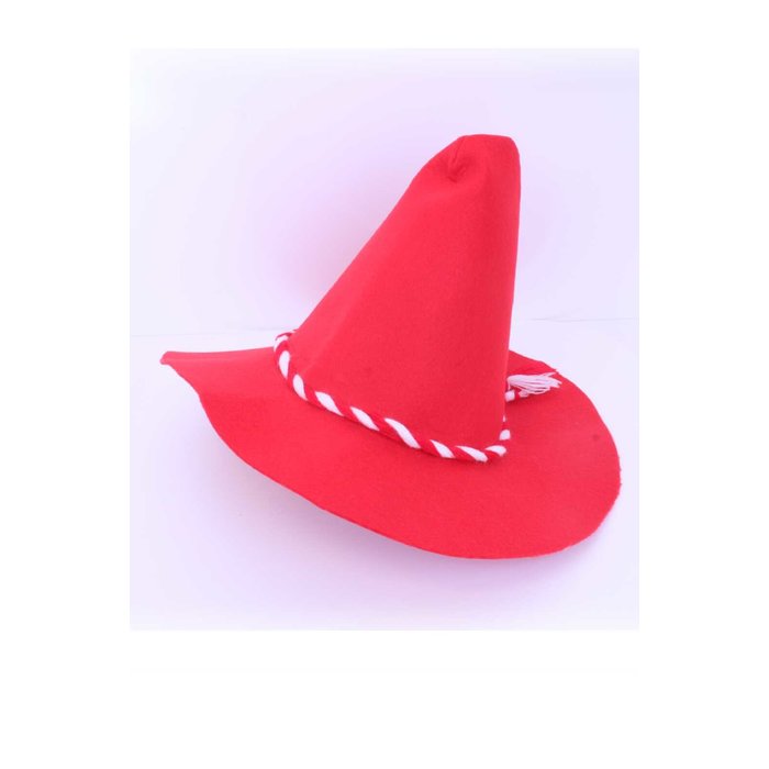 Bayernhoed rood met koord, verstelbaar