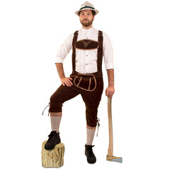 Tiroler kniebroek stof donker bruin