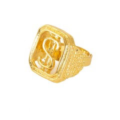 PartyXplosion Ring Pimp dollar goud Verstelbaar