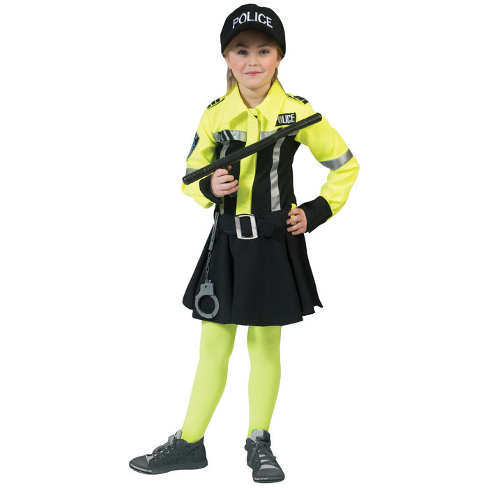 Funny Fashion Politie meisje geel/zwart