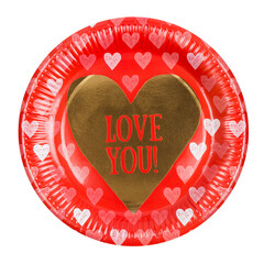 Set 6 Papieren bordjes Love (23 cm)