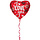 Folie ballon hartvormig I Love You Rood  45cm