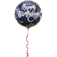 Folat Folie ballon Happy Birthday zwart/goud 45cm