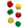 Pom Pom glitter rood/geel/groen, 4cm