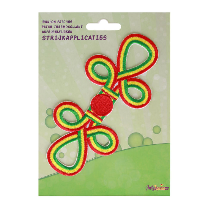 Strijkapplicaties 'Limburg' rood geel groen 15 x 7 cm