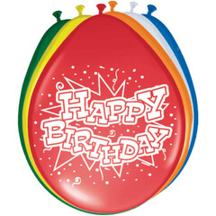 Folat Ballon 30cm Happy Birthday 8st