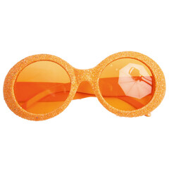 Bril Disco glitter oranje nr 71