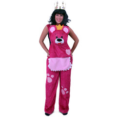 PartyXplosion Tuinbroek teddybeer roze glitters