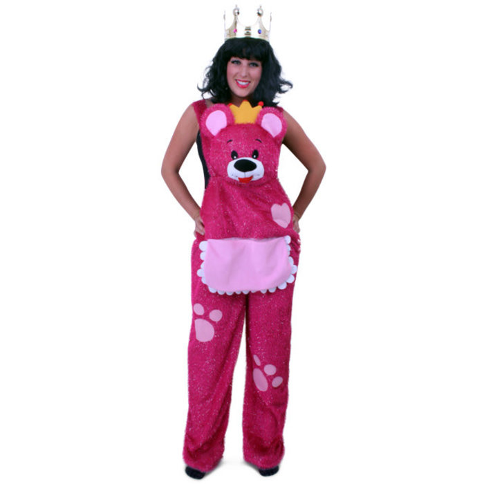 PartyXplosion Tuinbroek teddybeer roze glitters