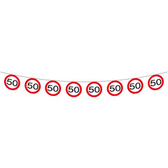 Vlaggenlijn papier Verkeersbord 50