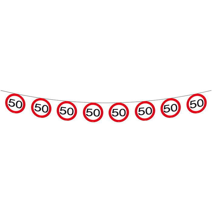 Vlaggenlijn papier Verkeersbord 50