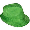 Funny Fashion Hoed Funk met pailletten fluo groen