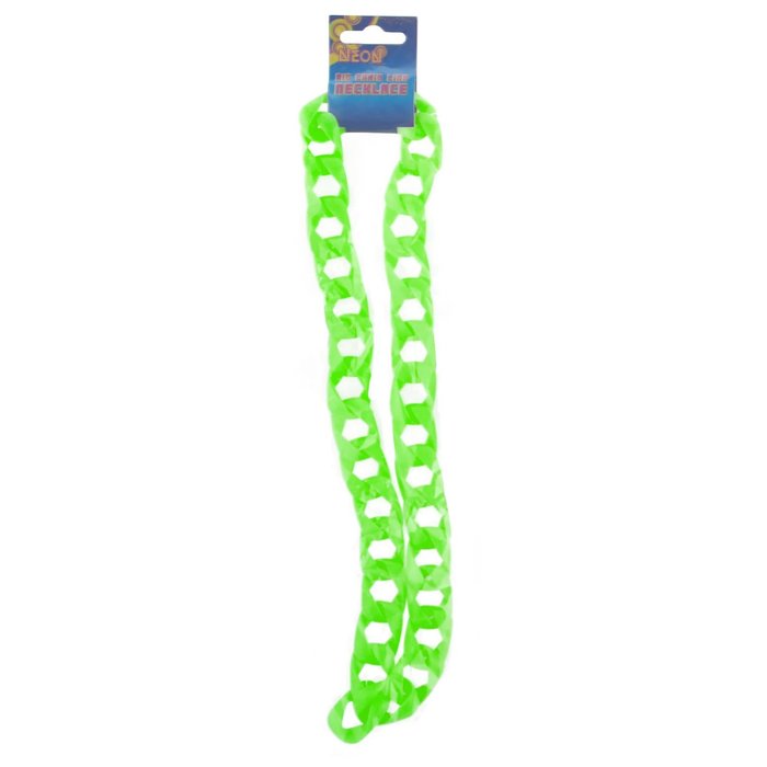 Funny Fashion Halsketting met grote schakels fluo groen