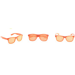 Funny Fashion Bril parels fluo oranje