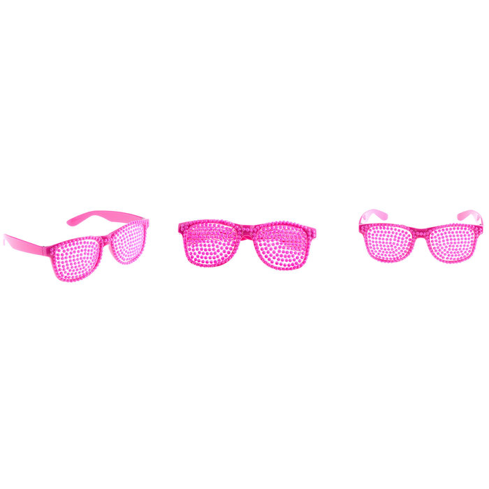 Funny Fashion Bril parels fluo pink