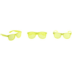 Funny Fashion Bril parels fluo geel