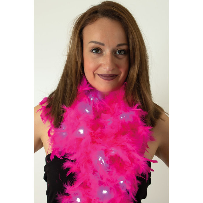 PartyXplosion Boa roze met licht 180 cm. 50 gr.