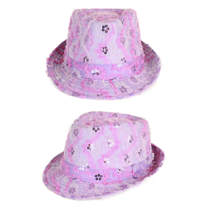 PartyXplosion Deukhoedje ruche + pailletten paars