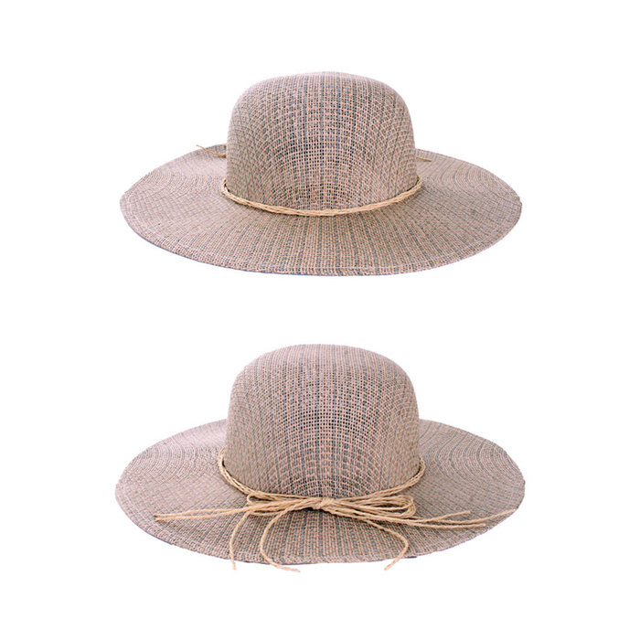 PartyXplosion Dameshoed stro luxe met bandje touw