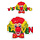 Deco 'Vastelaovend' clown rd/gl/gr 55x26cm