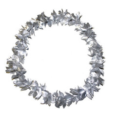 Hawai bloemenkrans zilver