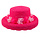 Hoed dame organza neon roze met hawaïkrans