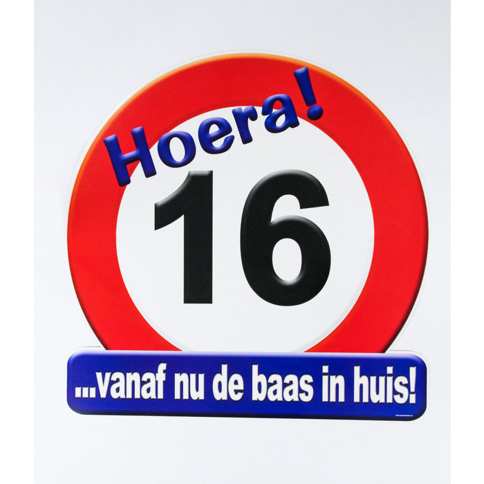 Huldeschild deco verkeersbord 16 jaar
