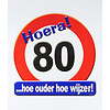 Huldeschild Deco verkeersbord 80 jaar