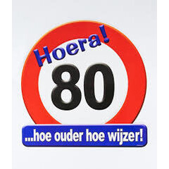 Huldeschild Deco verkeersbord 80 jaar